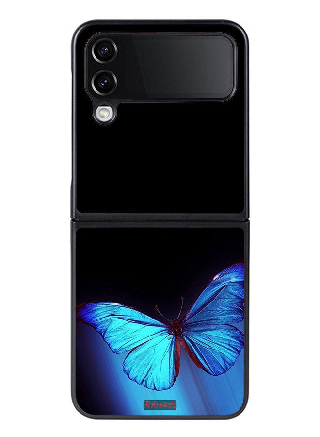 Tolwak Samsung Galaxy Z Flip 4 Protective Case Cover Butterfly Art - Image 1