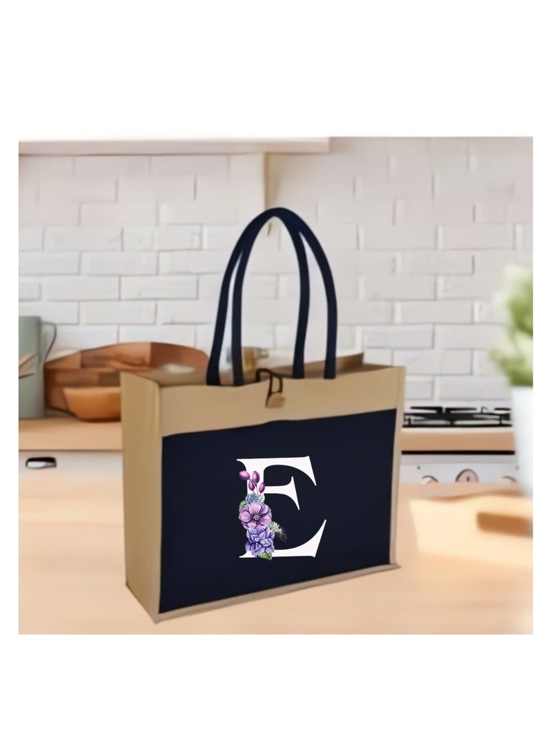 PRINTSHOP4ME Jute Bag Initial Letter Printed Design–Reusable,Durable Tote Bag For Gifting Or Everyday Use|Used For Festive Celebrations&Gifts For Special Person - Image 5