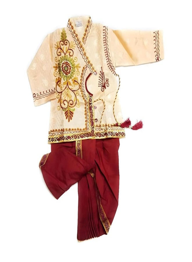 jivo Baby Boy's Silk Cotton Blend Regular Fit Dhoti Kurta Pyjama Dress (Multicolour, 6-12 Months) - Image 2