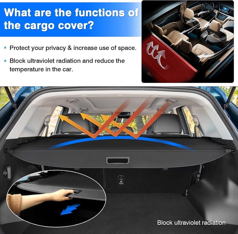 Powerty Retractable Cargo Cover for 2023-2026 Kia Sportage - Canvas Texture Security Shade - Image 4