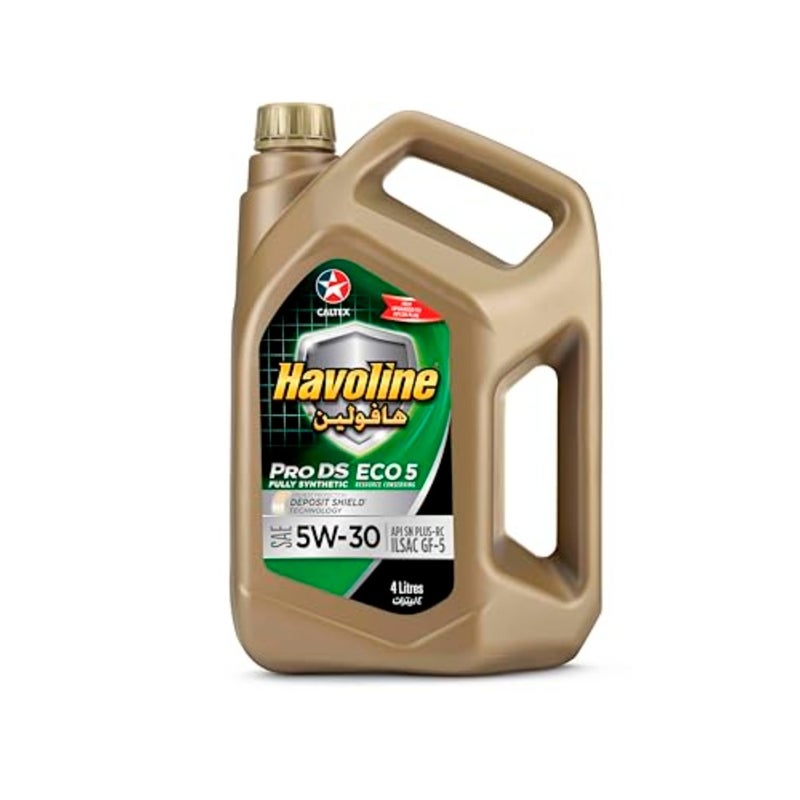 Havoline Pro DS Fully Synthetic Eco 5 SAE 5W-30 4L Car Engine Oil - Image 1