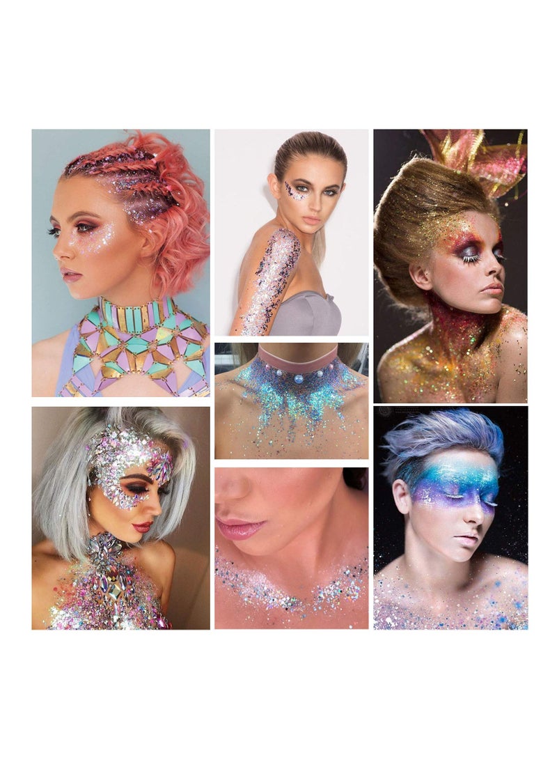 SYOSI 12 Colors Glitter Set Fine Glitter for Resin Arts and Craft Supplies Glitter Festival Glitter Makeup Glitter Cosmetic Chunky Glitter for Body Nail Face Hair Eyeshadow Lip Gloss Making  - Image 5