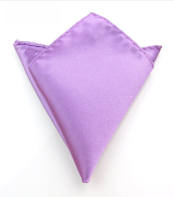 Mens Solid Formal Pocket Square Wedding Suit Handkerchief Light purple 
