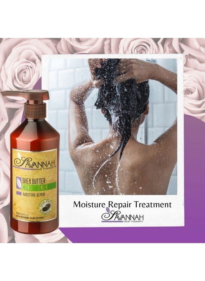 Savannah Hair Therapy - Conditioner Moisture Repair Treatment Shea Butter Cotton And Silk Protein And Vitamin B6 For Dry And Damaged Hair. Sodium Chloride And Sulfate Free. 16.9 Oz - Image 1