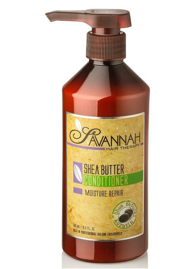 Savannah Hair Therapy - Conditioner Moisture Repair Treatment Shea Butter Cotton And Silk Protein And Vitamin B6 For Dry And Damaged Hair. Sodium Chloride And Sulfate Free. 16.9 Oz - Image 1