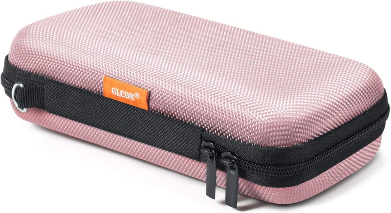 GLCON Cell Phone Carrying Case - Portable Hard EVA Charger Case - High Protection Small Zipper Travel Pouch Storage Bag Electronic Organizer for Battery, GPS, Hard Drive, Charging Cable, Cord - Pink - Image 1