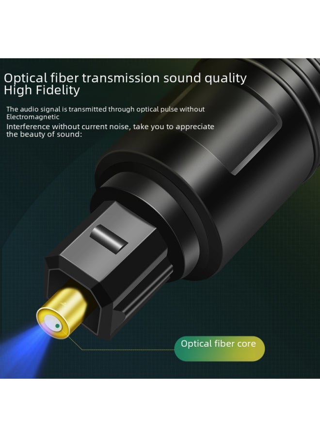 Toslink Fiber Optic Audio Cable Spdif Digital Output 5.1 Tv Sound Amplifier Reflection Wall Connection Cable-Color:Square Mouth To Other Mouth OD4.0 (long Handle Dust Cap)-Length:3 M  - Image 3