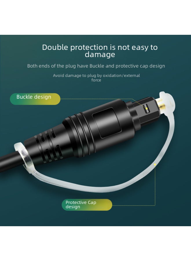 Toslink Fiber Optic Audio Cable Spdif Digital Output 5.1 Tv Sound Amplifier Reflection Wall Connection Cable-Color:Square Mouth To Other Mouth OD4.0 (long Handle Dust Cap)-Length:3 M  - Image 4