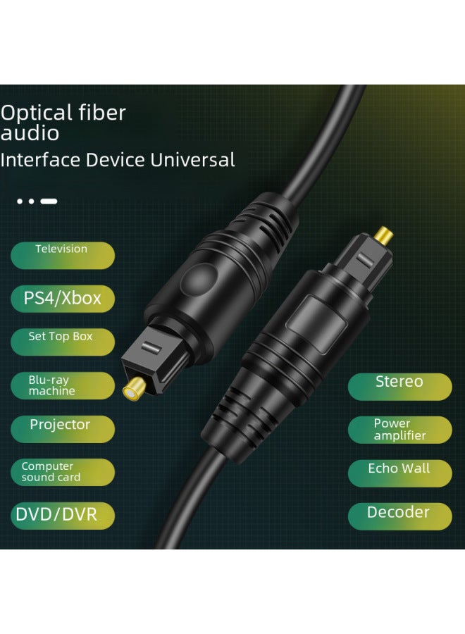 Toslink Fiber Optic Audio Cable Spdif Digital Output 5.1 Tv Sound Amplifier Reflection Wall Connection Cable-Color:Square Mouth To Other Mouth OD4.0 (long Handle Dust Cap)-Length:3 M  - Image 2