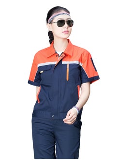 SKT Shiketro Summer Short-sleeved Workwear for Men and Women Breathable Sweat-absorbent Thin Reflective Labor Protection Clothing Tops and Pants 2 Sets  - Image 1
