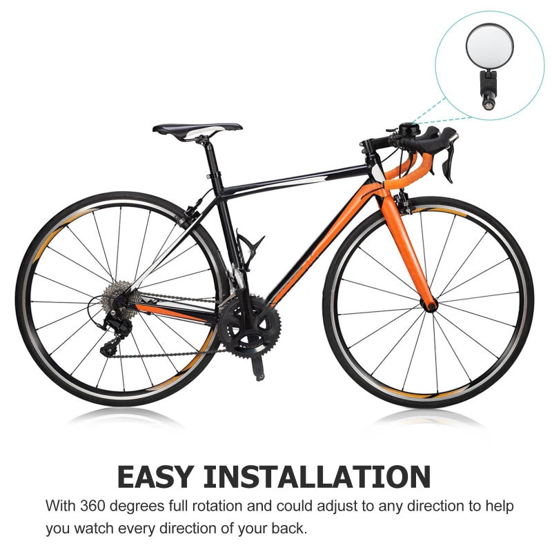 360 Degree Adjustable Acrylic Lens Rearview Mirror 4 Pcs Set For Safe Cycling Handlebar - Image 4