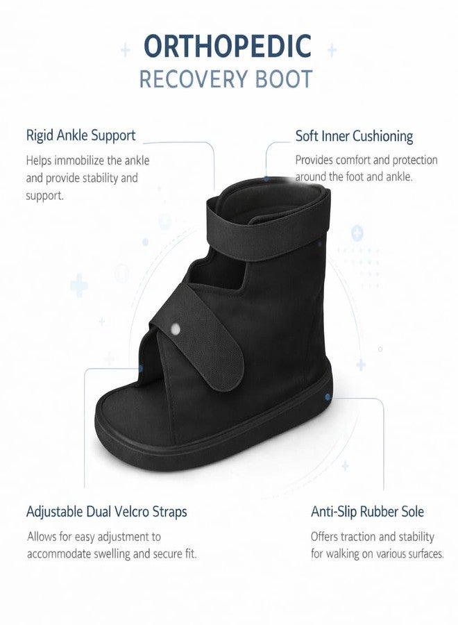 Dr Helix Post Surgery Cast Shoe | Supportive Medical Footwear for Fracture Healing, Injury Protection, Pressure Reduction and Stable Walking Assistance for Daily Use (Size – L, Black) - Image 2