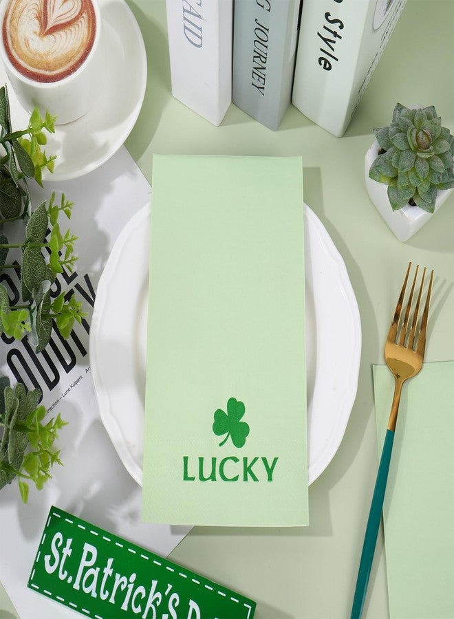 وولاين مجموعة مناديل ورقية للاستخدام مرة واحدة من والين، 50 قطعة، بتصميم زهرة البرسيم الأخضر النعناعي، مثالية لحفلات عيد القديس باتريك، وتزيين الطاولات. - Image 3