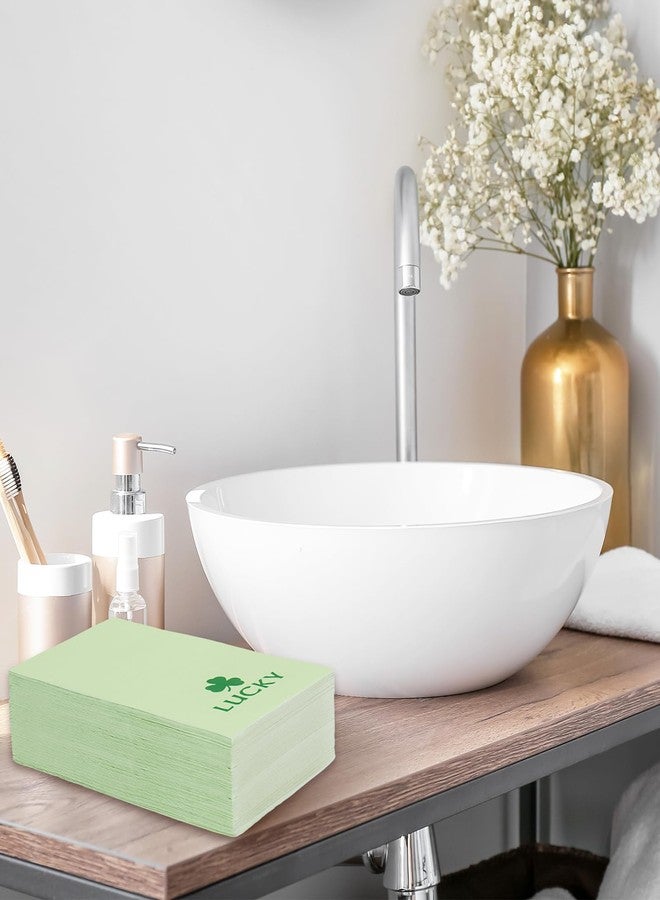 وولاين مجموعة مناديل ورقية للاستخدام مرة واحدة من والين، 50 قطعة، بتصميم زهرة البرسيم الأخضر النعناعي، مثالية لحفلات عيد القديس باتريك، وتزيين الطاولات. - Image 5