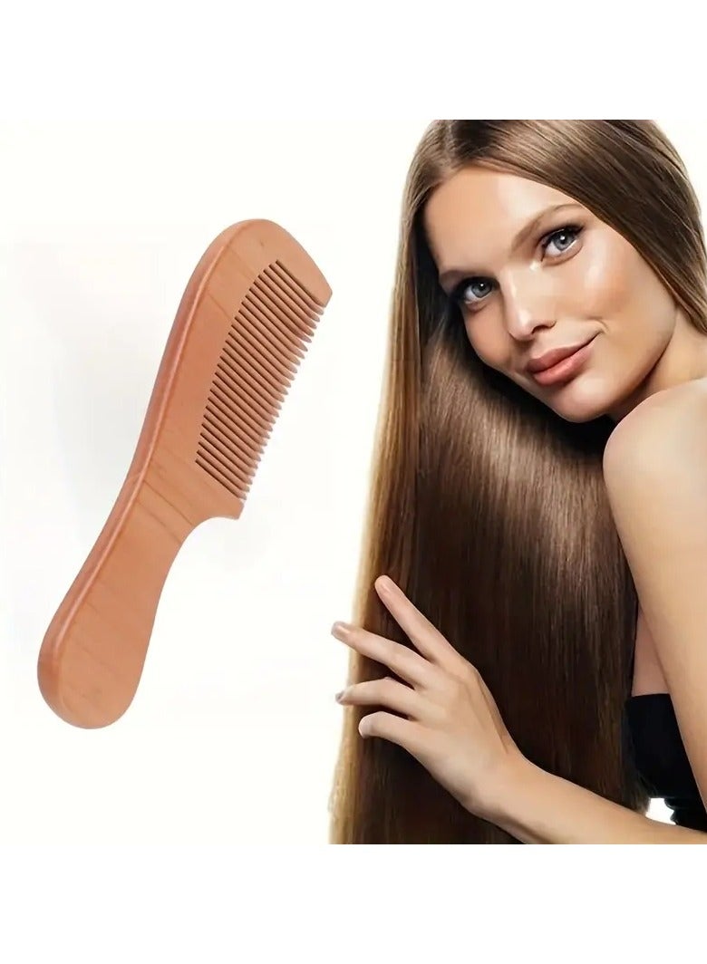 ORiTi قطعة واحدة من مشط الشعر الخشبي الخوخي المضاد للكهرباء الساكنة ومشط تصفيف الشعر للرجال والنساء هدية - Image 1