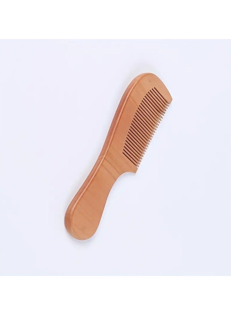 ORiTi قطعة واحدة من مشط الشعر الخشبي الخوخي المضاد للكهرباء الساكنة ومشط تصفيف الشعر للرجال والنساء هدية - Image 2