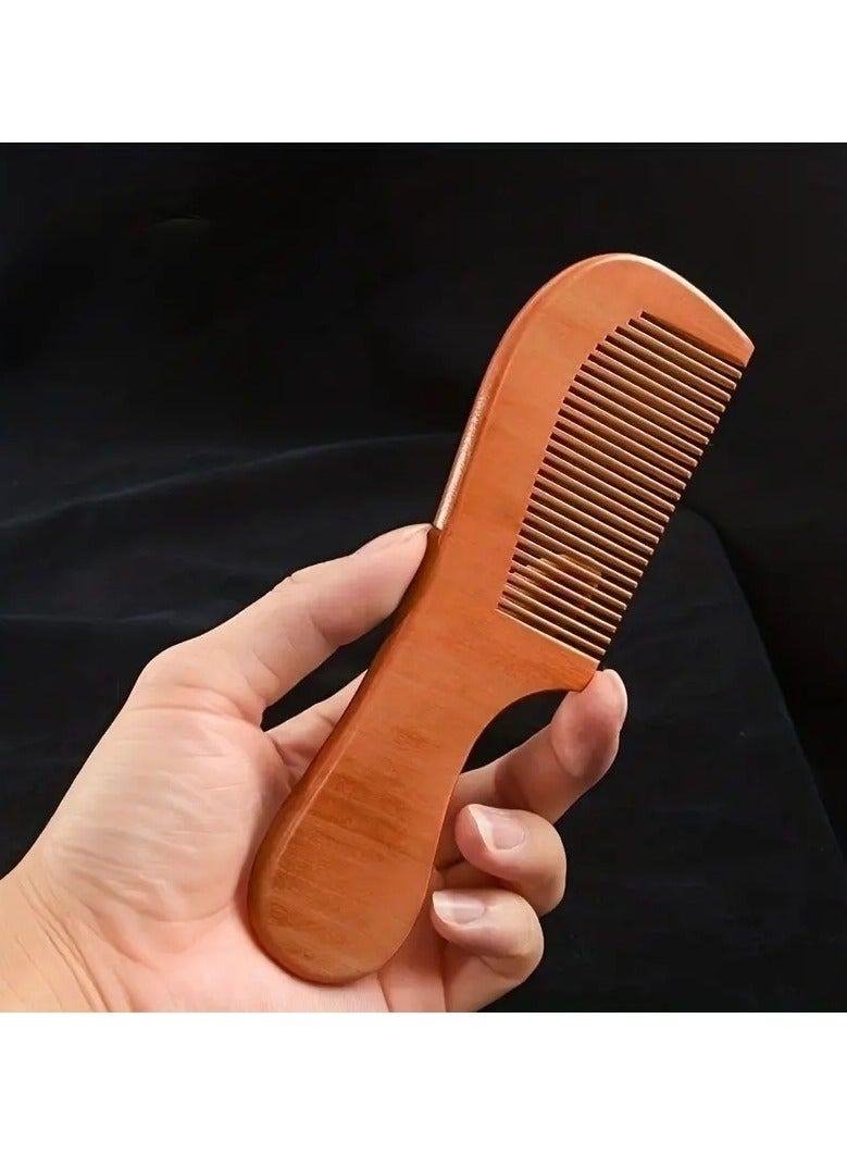 ORiTi قطعة واحدة من مشط الشعر الخشبي الخوخي المضاد للكهرباء الساكنة ومشط تصفيف الشعر للرجال والنساء هدية - Image 5
