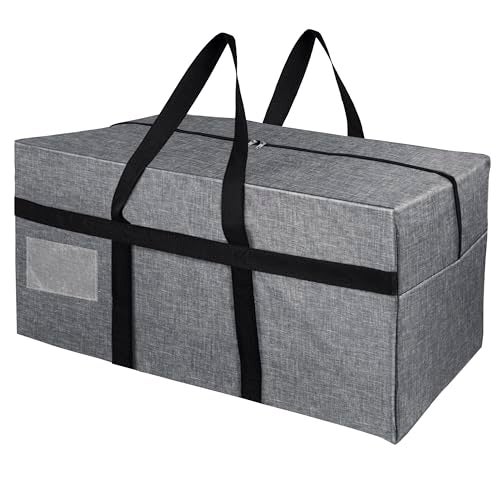 SNDIA Extra Large 128 L Fabric Moisture Proof Multipurpose Heavy Duty Storage Bag for Toys/Stationery/Blankets/Clothes/Moving Bags With Strong Reinforced Handles Rectangular (Grey,81x40x40 cm) - Image 1