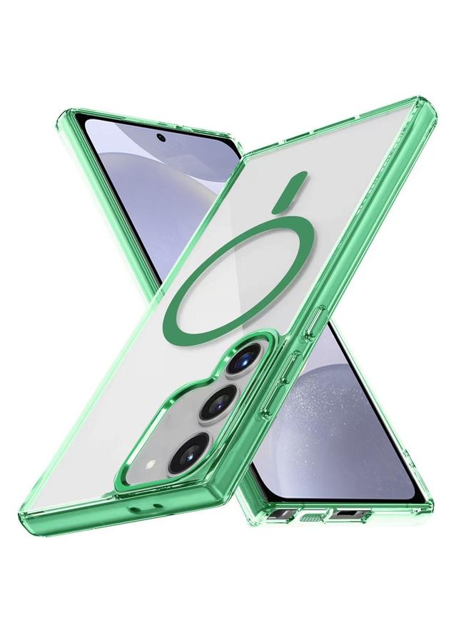 اس-توب جراب لهاتف Samsung Galaxy S24 5G بلون ثلجي من سلسلة مغناطيسية من مادة TPU الهجينة المصنوعة من الأكريليك Magsafe - Image 1