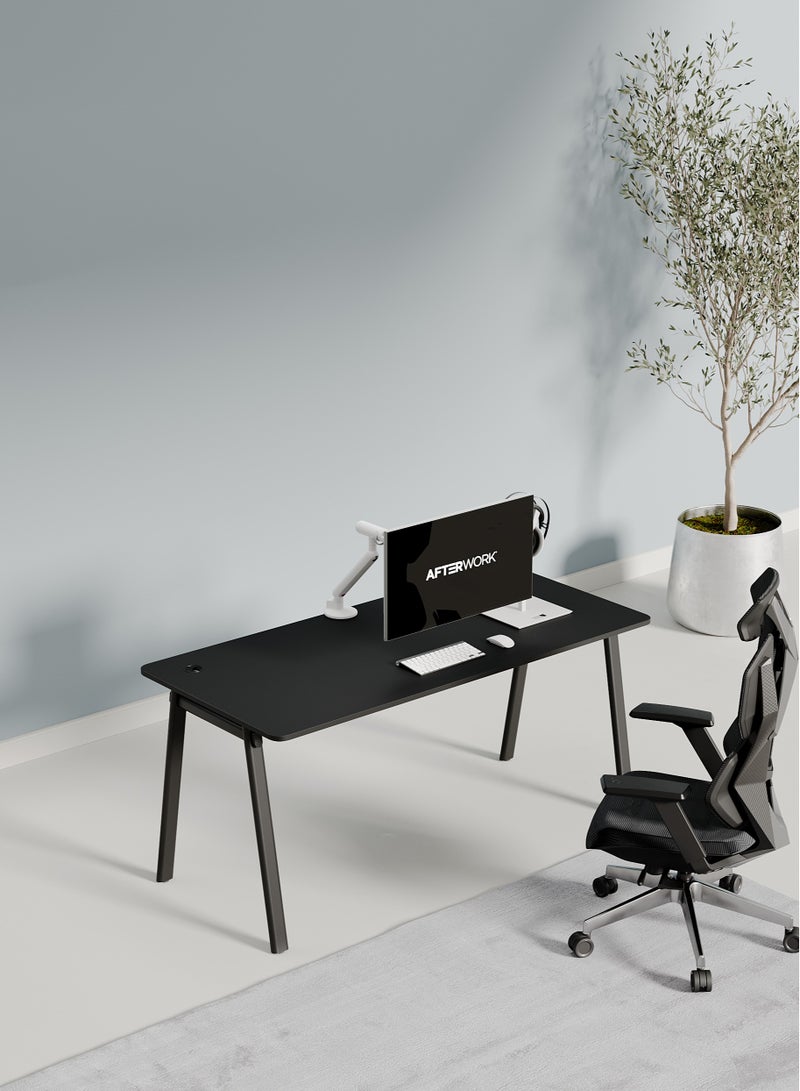 WORKSPACE Gaming Home Office Desk: Executive Design, 120x70cm, Black & White, Ergonomic Computer Workstation for Gamers and Professionals (Black) - Image 3