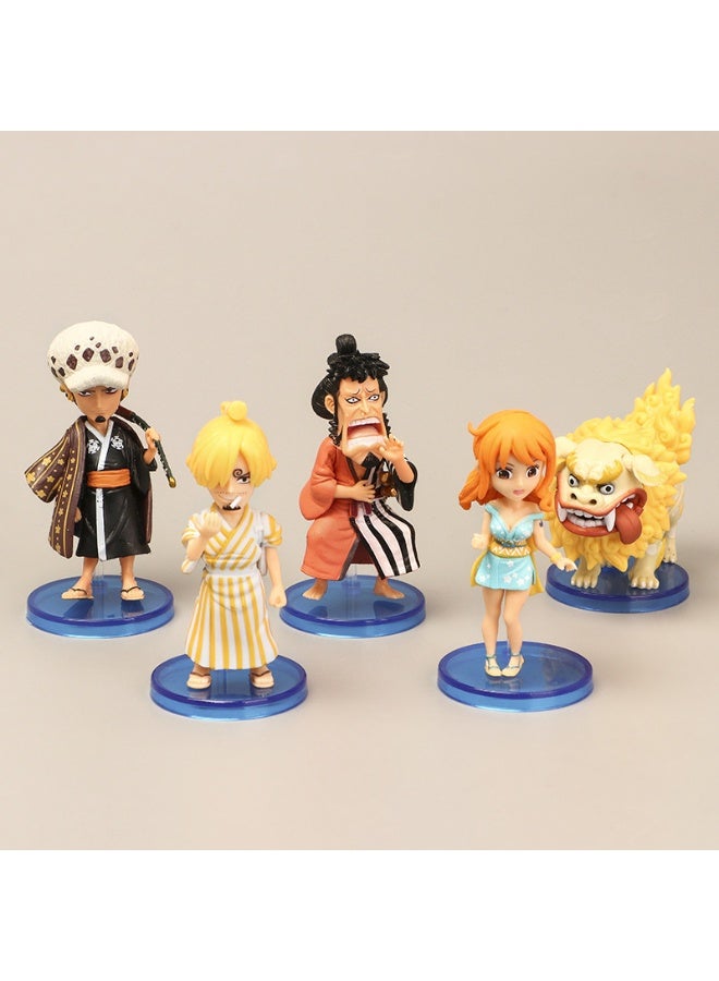 HALAMODO One Piece 10-Piece Wano Country Figure Set Luffy, Zoro, Sanji, Nami, Kin'emon, Tama & More - 8cm Anime Miniatures, Ideal Desk Decor and Birthday Gift - Image 1