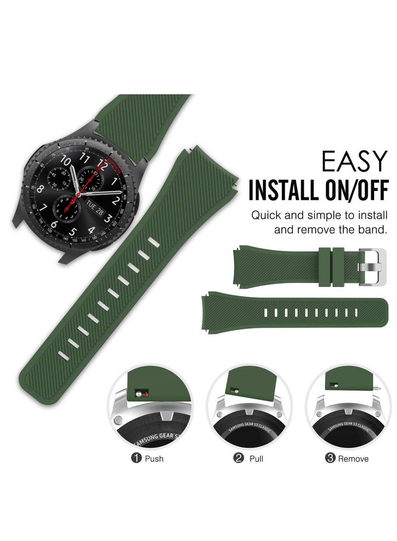 Silicone Replacement Sports  Strap Band For Samsung  S3 Classic Green Colour - Image 3