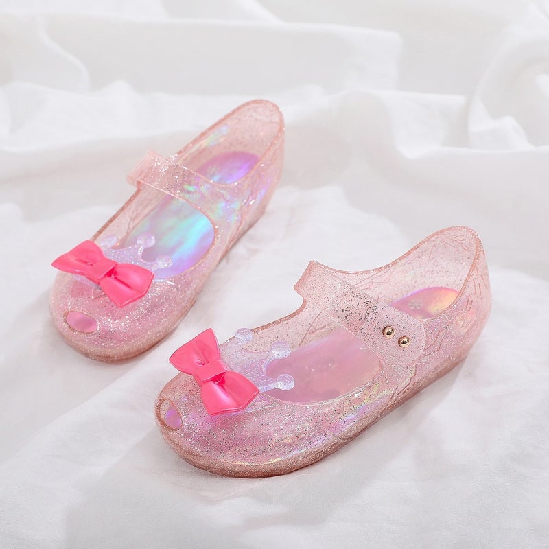 New Low Heel Princess Shoes Soft Sole Girl'S Jelly Shoes Flash Diamond Baby Shoes Children'S Crown Crystal Sandals - Image 4