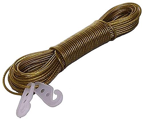MobFest Strong PVC Coated Clothesline Steel AntiRust Metal Wire Rope for Cloth Drying 20 Metres Rope Multicolor Pack of 1 - Image 1