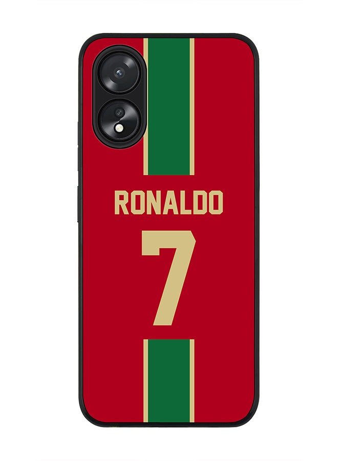 Stylizedd Rugged Black Edge case for Oppo A18 / Oppo A38, Slim fit Soft Flexible Rubber Edges Anti Drop Cover - Football Team - Portugal, Player Name - Ronaldo - Image 1