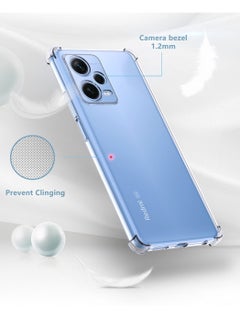 بورتوني حافظة Redmi Note 12 Pro Plus 5G غطاء شفاف سيستال مع حماية الكاميرا وممتص للصدمات حافظة واقية ناعمة من مادة TPU لهاتف Xiaomi Redmi Note 12 Pro Plus 5G  - Image 5