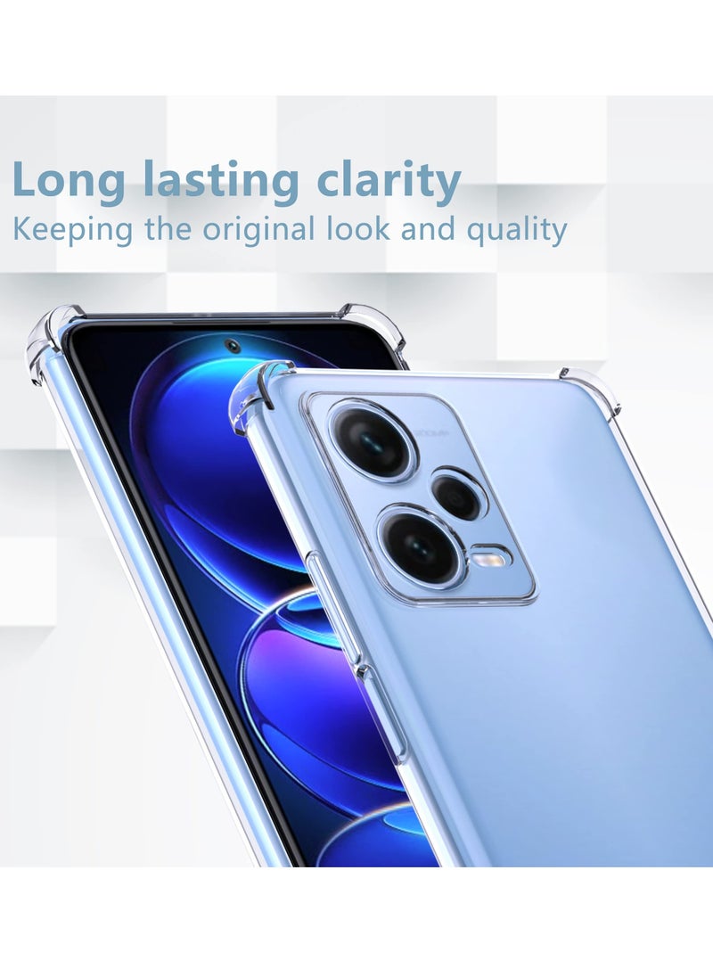 بورتوني حافظة Redmi Note 12 Pro Plus 5G غطاء شفاف سيستال مع حماية الكاميرا وممتص للصدمات حافظة واقية ناعمة من مادة TPU لهاتف Xiaomi Redmi Note 12 Pro Plus 5G  - Image 4