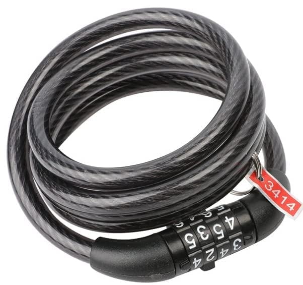 AUTO Pearl Multipurpose Heavy Duty, Security Number Lock, Bike Cable Lock Anti-Theft Protection Bicycle Number Locks Compatible with Revolt RV Cafe Racer (Black) - Image 2