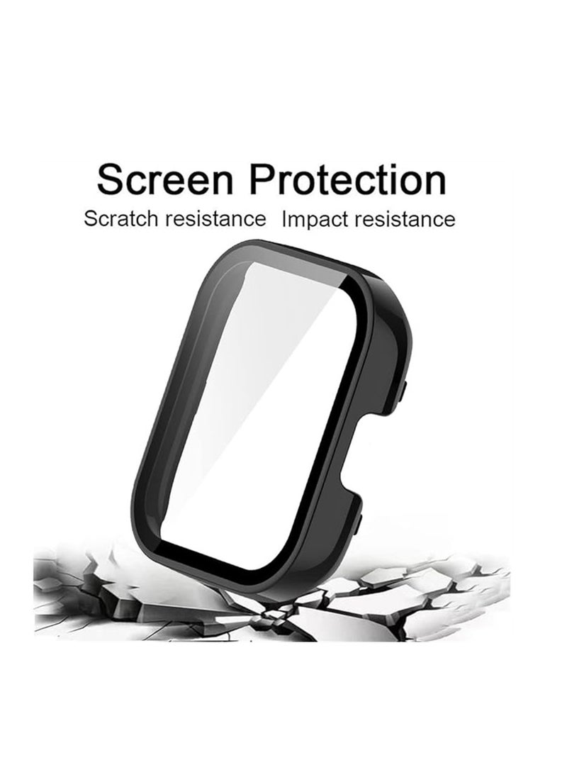SYOSI 2 Pcs Case With Tempered Glass Screen Protector Compatible for Xiaomi Redmi Watch 3, 9H Hardness All-round Protective Cover Ultra-thin Protective PC Case Cover, Black and Yellow  - Image 3