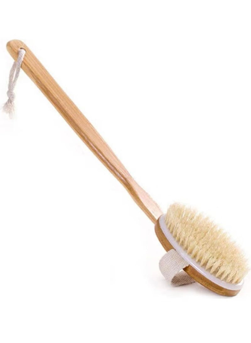 فرشاة استحمام بمقبض خشبي طويل لتنظيف الجسم والوصول للظهر - Image 1