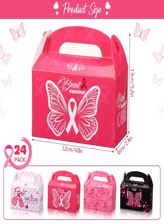 Faccito 24 Pieces Breast Cancer Awareness Gift Boxes Ribbon Party Favors Pink Treat Candy Boxes for Women Breast Cancer Awareness Charity Supplies, 4.8 x 2.4 x 5.2 Inch - Image 2