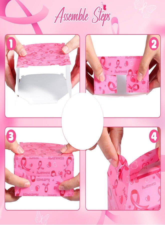 Faccito 24 Pieces Breast Cancer Awareness Gift Boxes Ribbon Party Favors Pink Treat Candy Boxes for Women Breast Cancer Awareness Charity Supplies, 4.8 x 2.4 x 5.2 Inch - Image 4