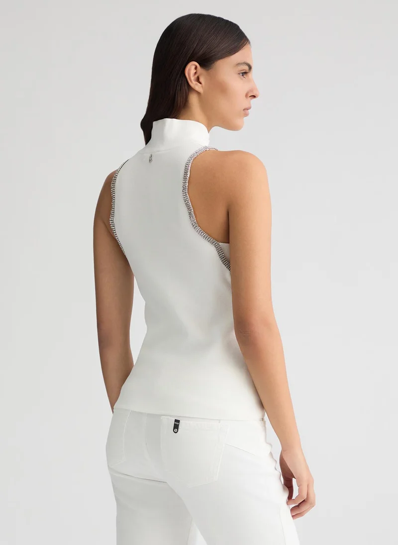 ليو جو بلوزة محبوكة بالخرز