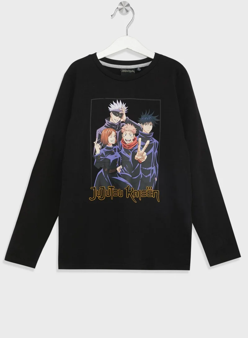 Jujutsu Kaisen Jujutsu Boys Printed Long Sleeve T-Shirt