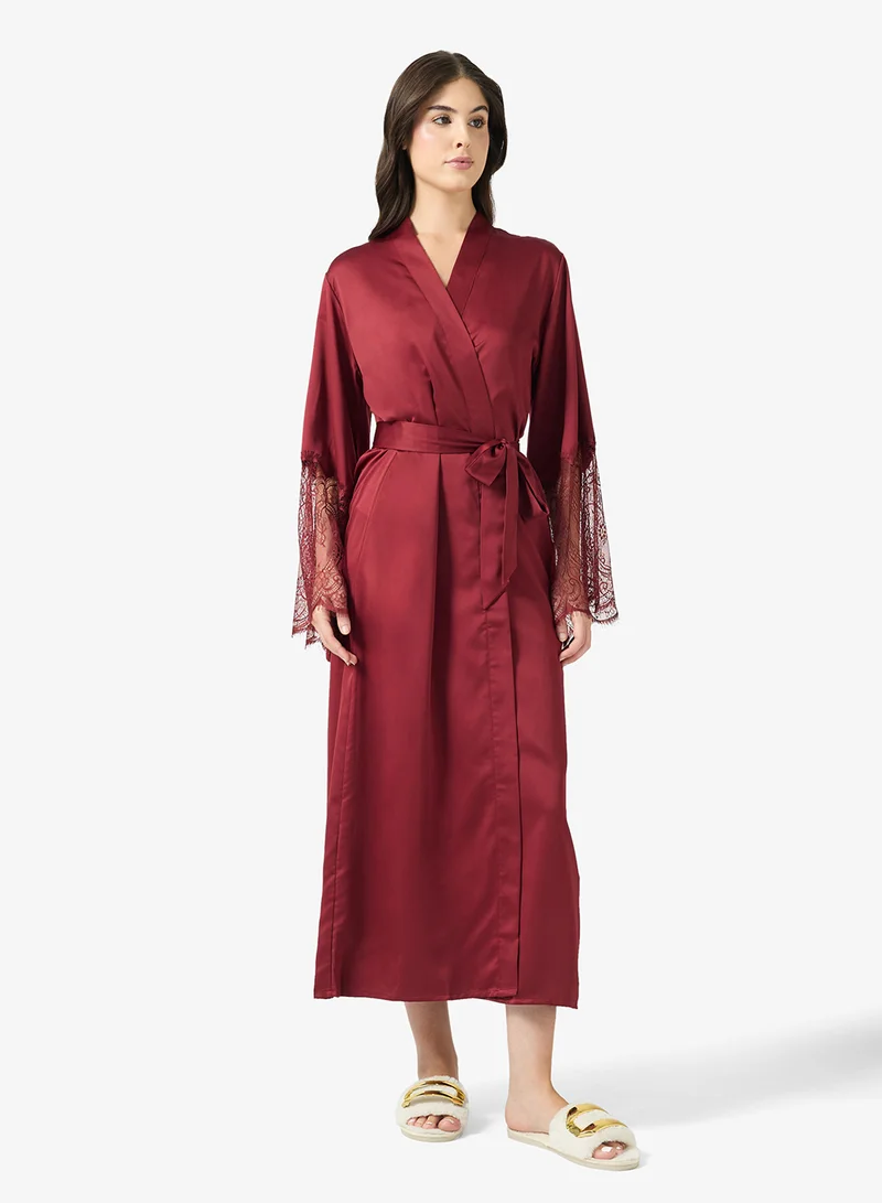 hunkemoller  Long Satin Lace Detail Robes for Women | Best Price UAE