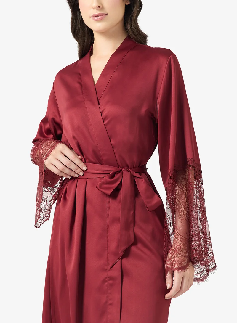 hunkemoller  Long Satin Lace Detail Robes for Women | Best Price UAE