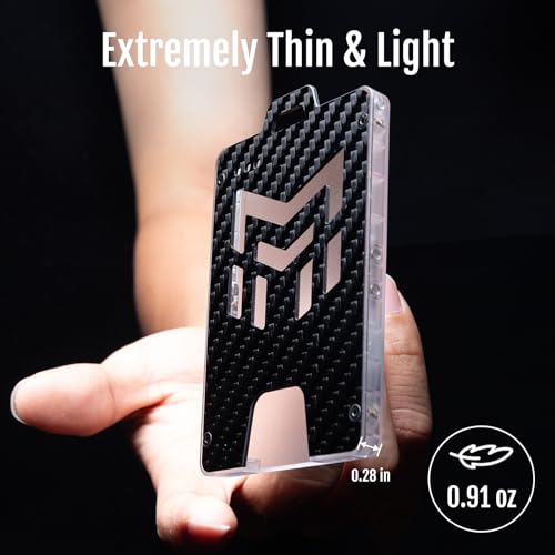 MNGARISTA Badge Holder Carbon Fiber: 0.91oz Lightweight ID Card Holder - Durable Multiple ID Case Holds 1-5 Cards for Office/Commute (1 Pack) - Image 2
