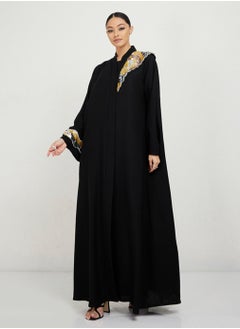 Rosette Abaya Embroidery Abaya  - Image 1