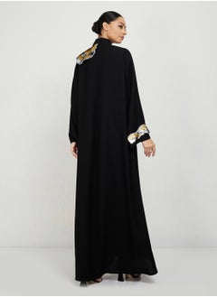 Rosette Abaya Embroidery Abaya  - Image 3