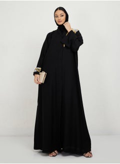 Rosette Abaya Embroidery Abaya  - Image 4