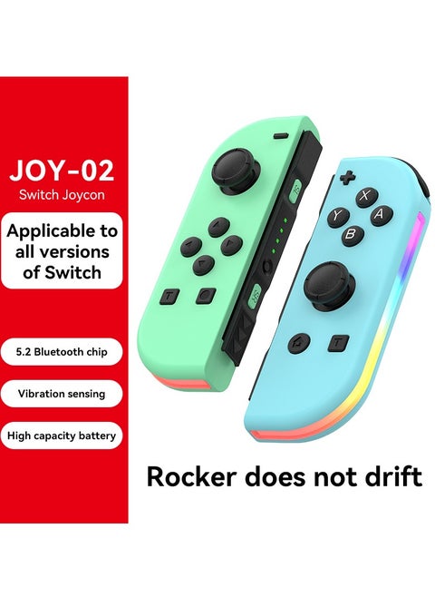 Wireless Controller for Nintendo Switch, L/R Controllers Replacement Compatible with Nintendo Switch/Lite/OLED, Joystick with Wake-up/Screenshot/Dual Vibration/Motion Control Function With RGB light