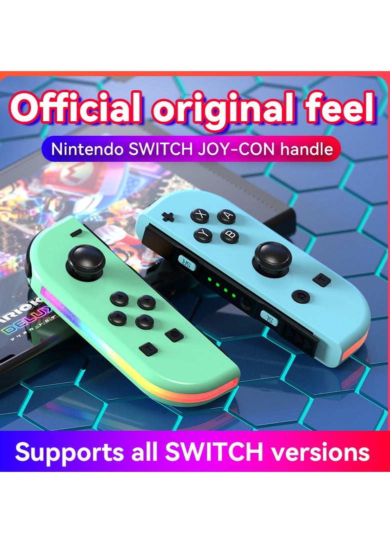 Wireless Controller for Nintendo Switch, L/R Controllers Replacement Compatible with Nintendo Switch/Lite/OLED, Joystick with Wake-up/Screenshot/Dual Vibration/Motion Control Function With RGB light