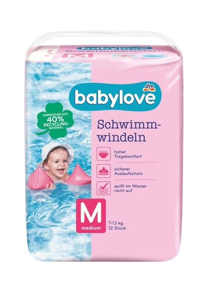 DM DM babylove Swimming Diapers Medium 7-13 kg Pack of 12 