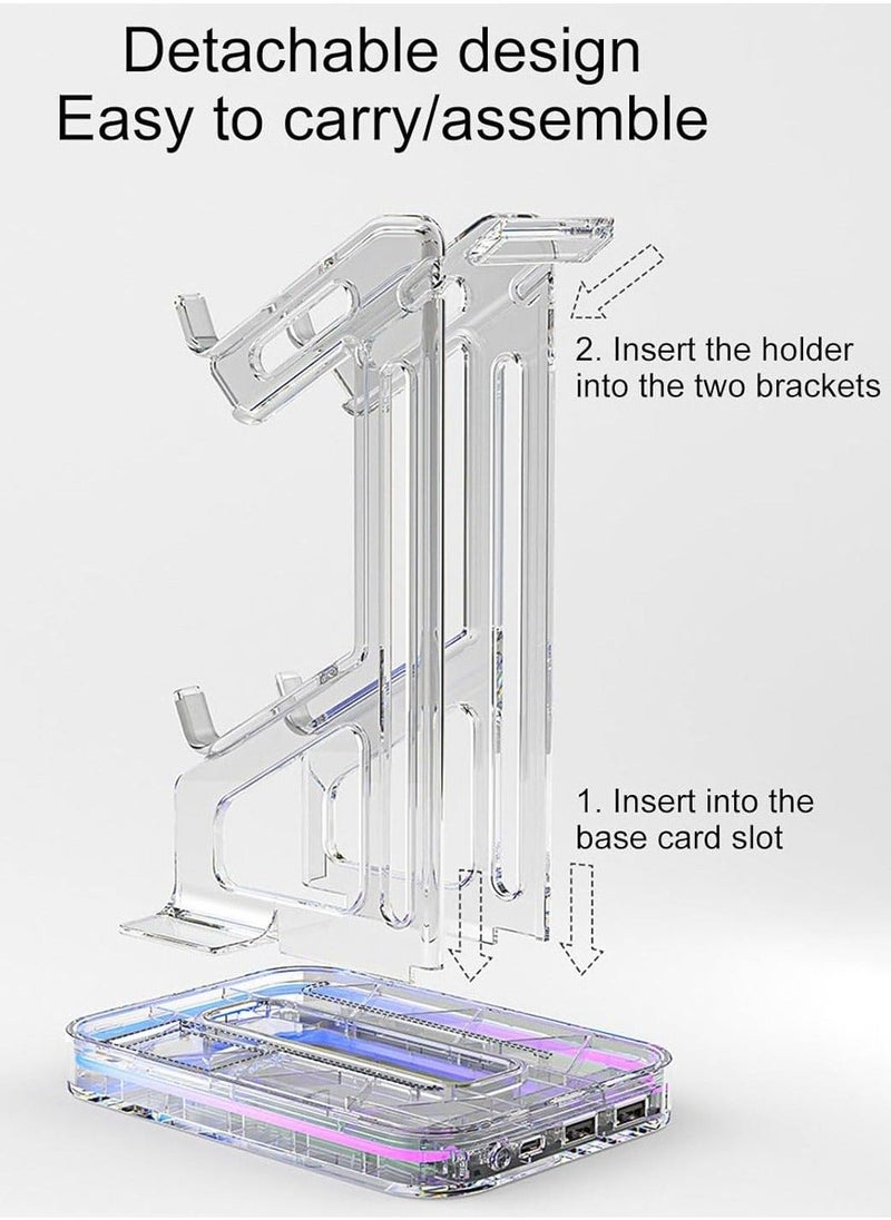 Gamepad Stand, Universal Desktop Controller Organizer Rack with 2 Charging Holes,  Display and Organization Gaming Controller Holder for Storage, Organization  Display(B) - Image 3