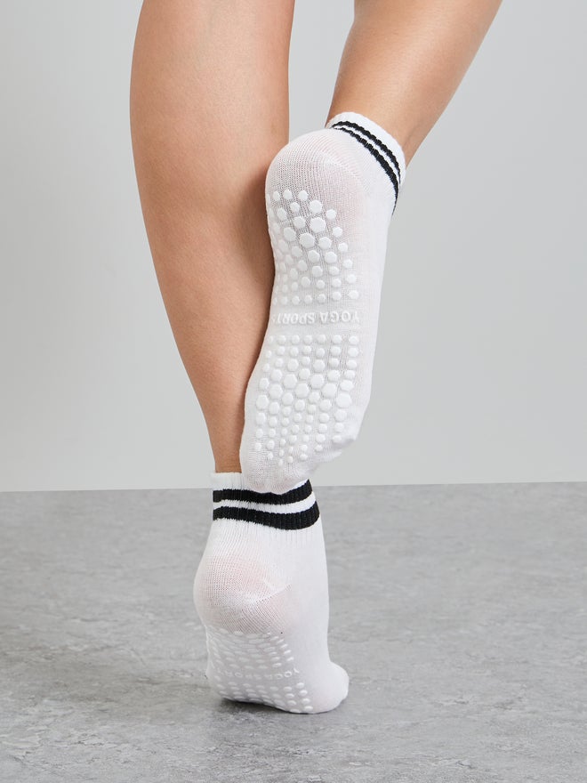 Styli Active Styli Dual Stripe Ankle Length Silicon Pad Yoga Socks - Image 2