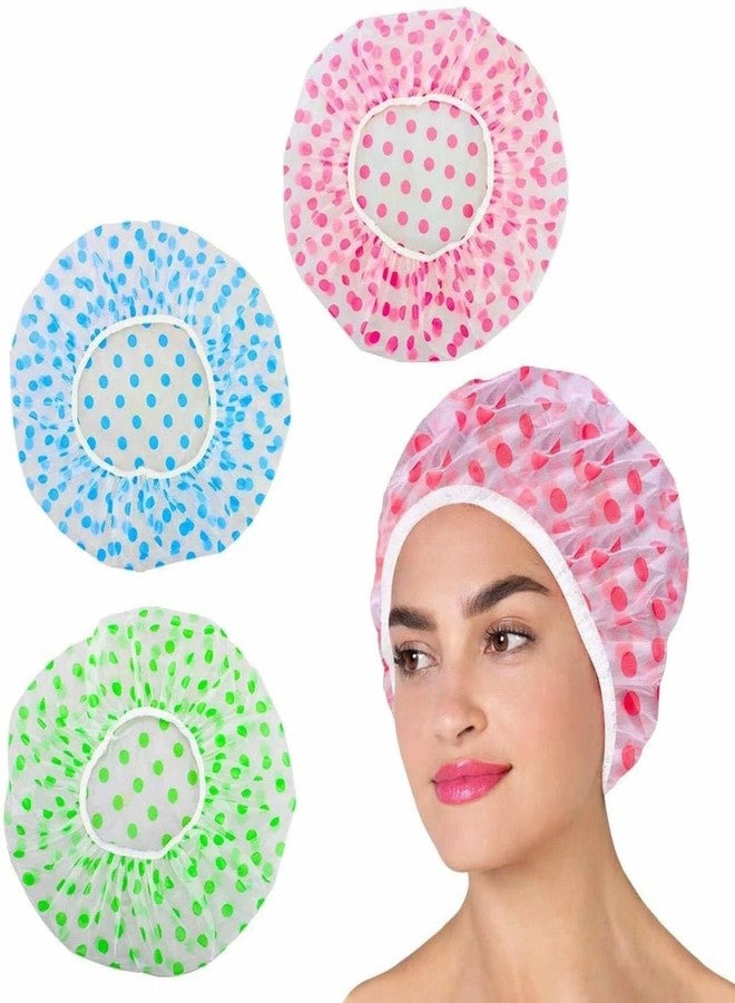 GOMNIK Shower Cap, 3 Pcs Waterproof Reusable Shower Caps Bath Hair Hat for Women Men Kids (Multicolor) - Image 1